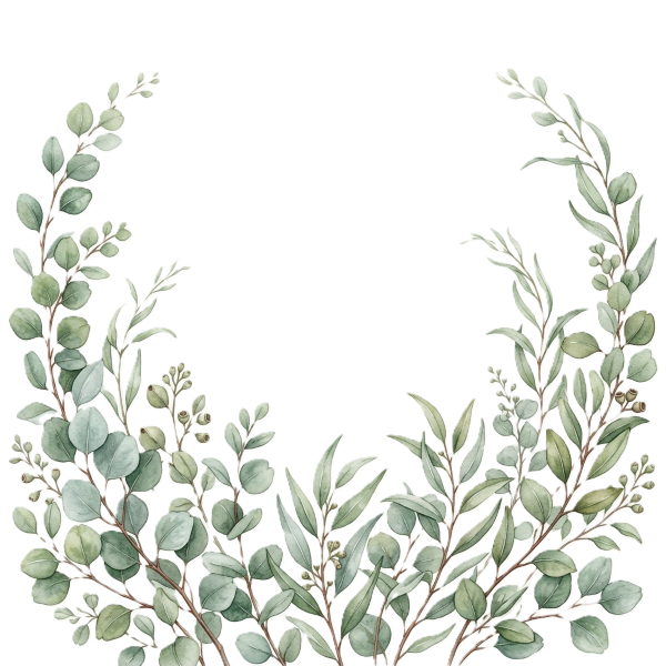 Eucalyptus leaf bottom decoration